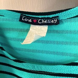 Love Chesley Mint Green and Black Striped Dress
